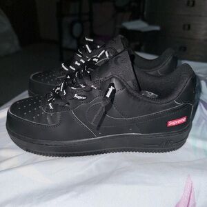 Supreme Black Leather Sneakers